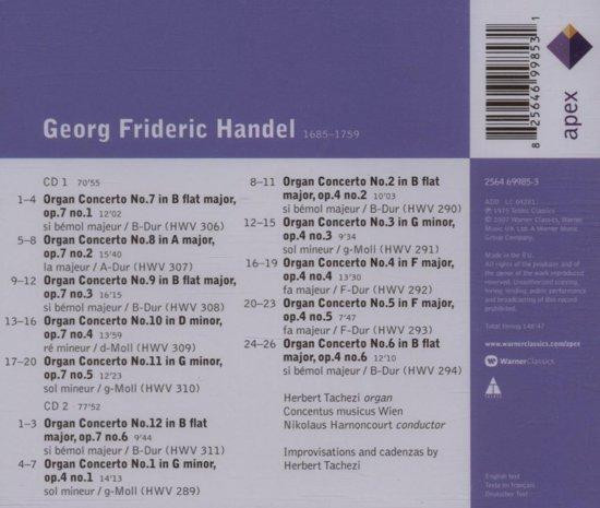 Nikolaus Harnoncourt - Handel : Organ Concertos(Apex) (CD)