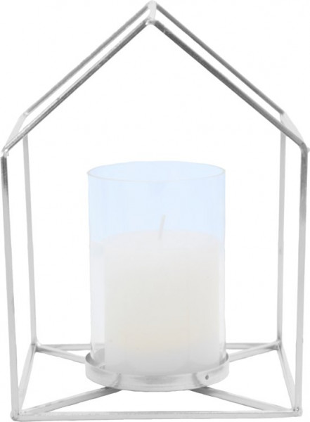 Candle holder House metal white