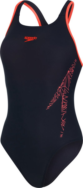 Speedo Maat 38 Hyperboom Placement Racerback Dames - Marine / Rood