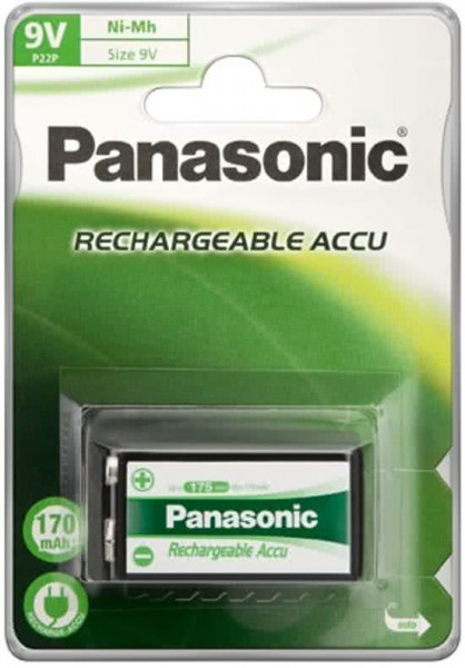Panasonic 9V 170 mAh E-blok NiMH Oplaadbare Batterij - 1 stuk