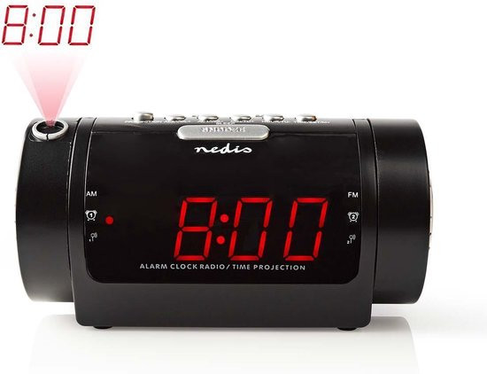 Nedis Digitale Wekkerradio met Display LED van 0,9 FM Dubbel alarm Sluimeren en Projectie