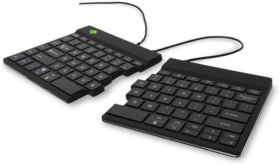 R-Go Tools Split Break V2 - Gesplitst Toetsenbord - Ergonomisch - Pauze Indicator - Qwerty - Zwart