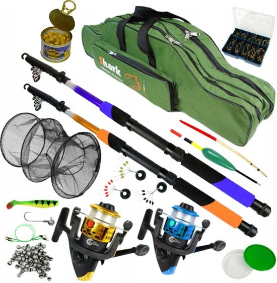 FL Hengelset - Vishengel set compleet - Visvoer - Werphengel - Vissen - 2 hengels + accessoires - 2,