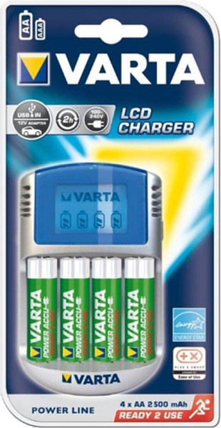 Varta LCD Charger + 4 x 2600 mAh NiMH batterijen