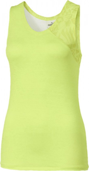 PUMA Studio Graphic Mesh Tank Dames Sporttop - Sunny Lime - Maat XS