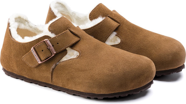 Birkenstock - Maat 41 - London VL Shearling Narrow Dames Clogs - Tea