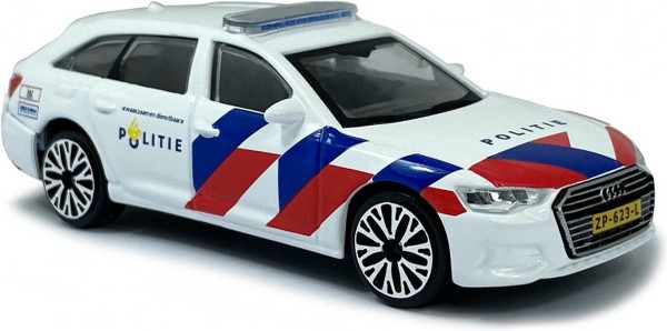 Bburago Audi A6 Politie 2019 wit/blauw/rood schaalmodel schaalmodel