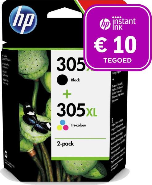 slaaf Ideaal foto HP 305XL - Inktcartridge kleur & zwart + Instant Ink tegoed | DGM Outlet