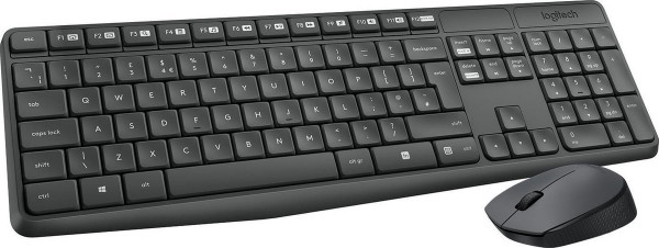 Logitech MK235 - Draadloos Toetsenbord en Muis - Qwerty - Donkergrijs