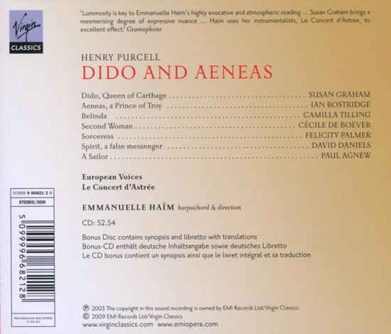 Koopjeshoek - Purcell - Dido And Aeneas - CD + CDROM