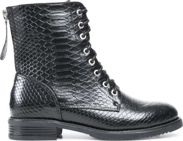 PS Poelman - Maat 40 - Dames - YARI PU Imitatieleren Slangenprint Veter Laarzen Boots met Ritsstluit