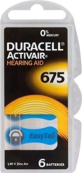 Duracell DA675 hoorapparaat batterij - Blauw