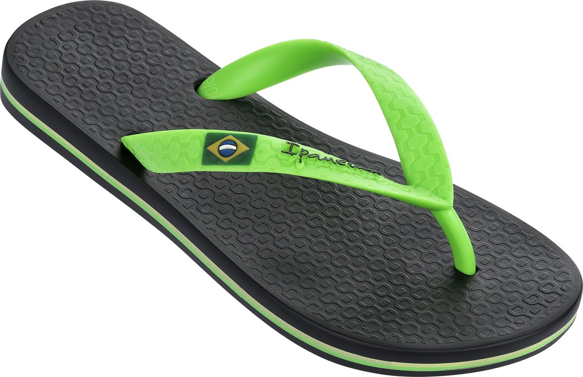 een miljard medeleerling Matrix Ipanema Classic Brasil Kids Slippers - Zwart/Groen - Maat 27/28 | DGM Outlet
