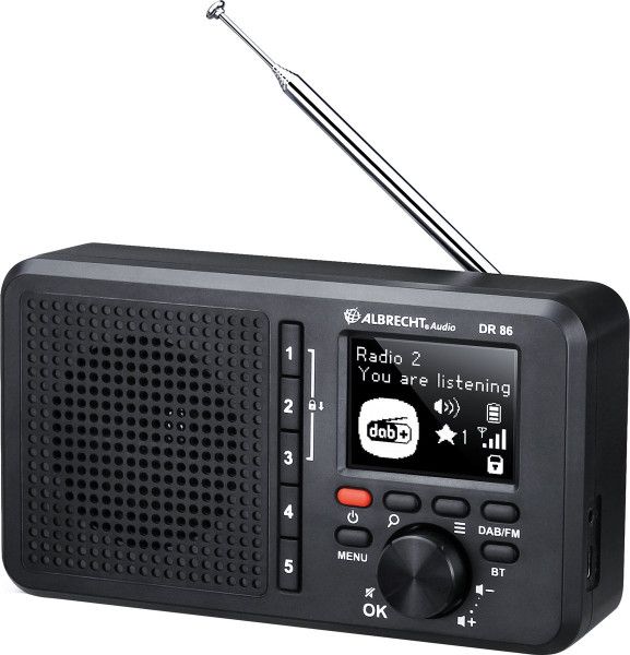 Albrecht DR 86 - Radio - DAB+ - FM - Seniorenradio - Muziekstreaming - Geïntegreerde 2200mAh-batteri