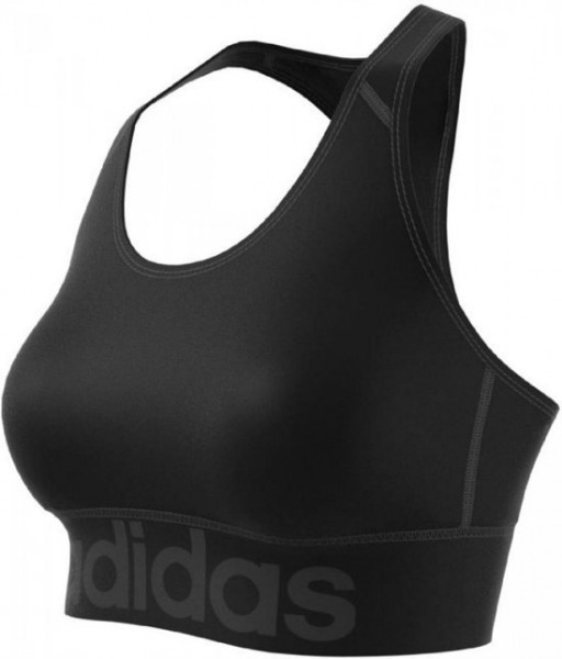 adidas D2M Logo Bra Dames Sportbeha - Black/Black - Maat XS