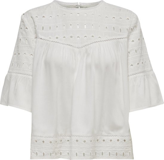 Only - maat 34 - Onlirina Emb Anglaise Dnm Top Noos 15176922 Cloud Dancer