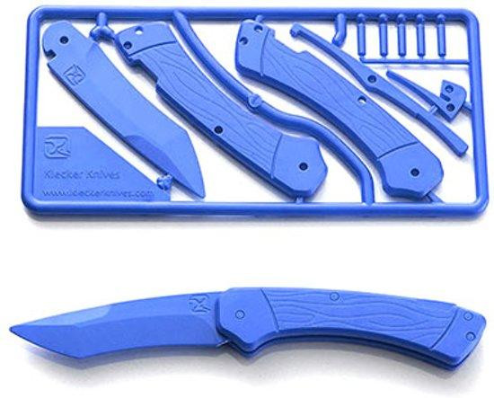Klecker Knives Trigger Knife Kit, Blue Zakmes - Blauw