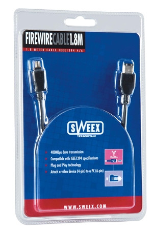 Sweex Firewire Cable 4 pins 6 Pins - 1.8 meter