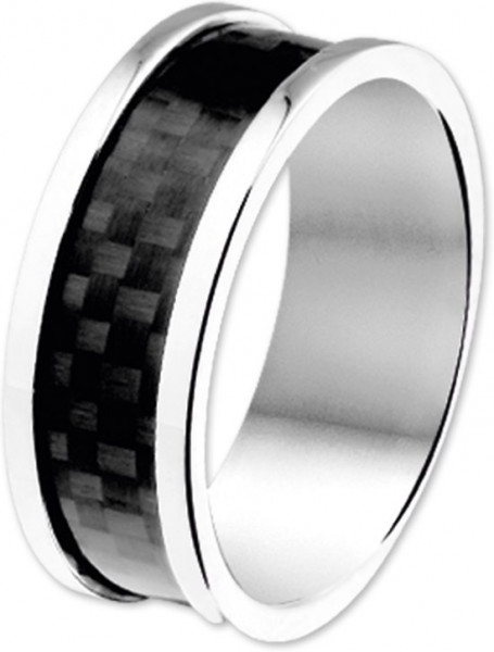 The Jewelry Collection For Men Ring Carbon - Staal Ringmaat: 19.00 mm / maat 60