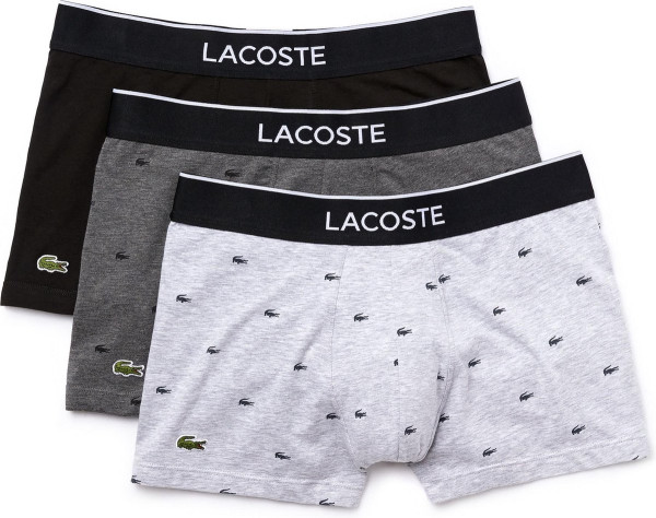 Lacoste - Maat XS - Heren 3-pack Trunk - Black/Pitch Chine-Silver