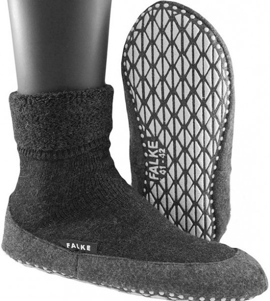 FALKE - Maat 41-42 - Cosyshoe Slofsokken Merinowol Grijs Heren sokken