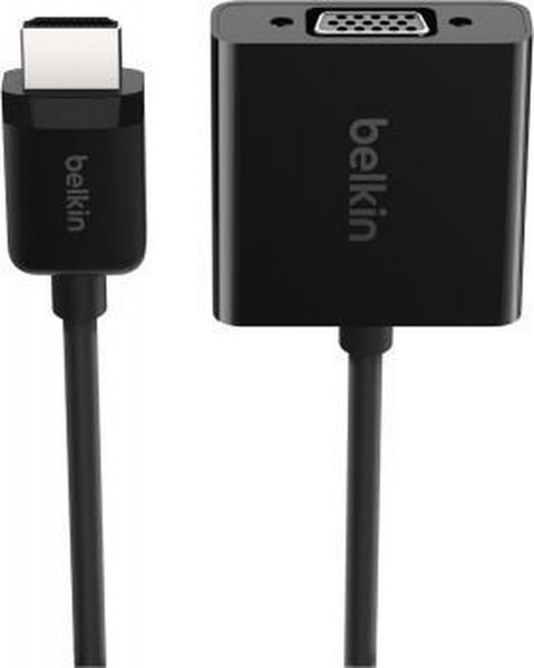 Belkin - HDMI-adapter - HDMI / VGA - HDMI (M) naar HD-15 (VGA) (V) - 25 cm - zwart - afstandschroeve