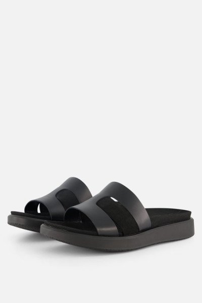 Ecco - maat 41- Flowt Slippers zwart Leer - Dames