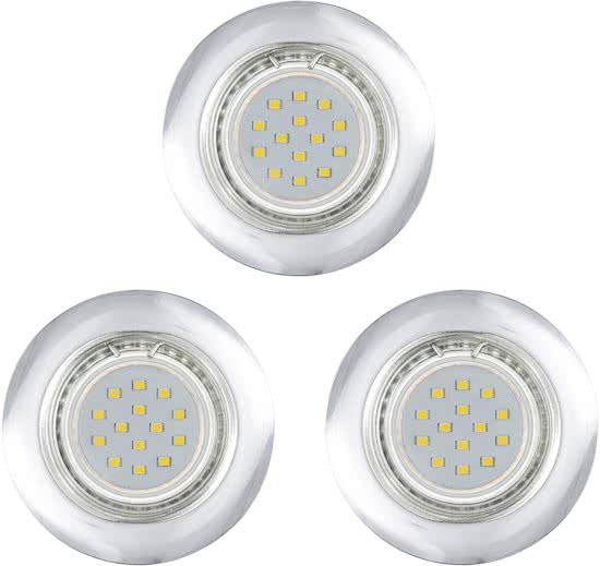 EGLO Peneto - Inbouwspotje - LED - 78mm. - Chroom - Set 3 Spots