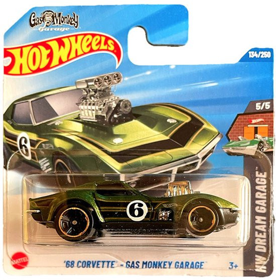 HOT WHEELS '68 CORVETTE GAS MONKEY GARAGE GREEN/GOLD 134/250 1:64 HW DREAM GARAGE 5/5 (2025)