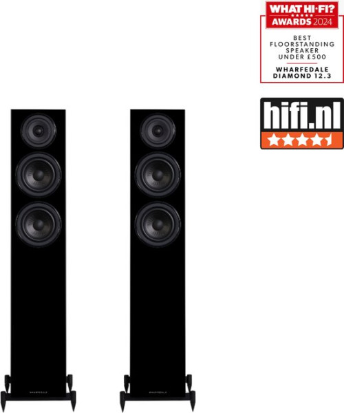Wharfedale Diamond 12.3 – Vloerstaande luidsprekers – Klartity TM drivers– Resonantiecontrole - Waln