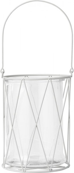 Bloomingville - Windlicht Graphic - Metaal/Glas - Grijs - 14xH18 cm