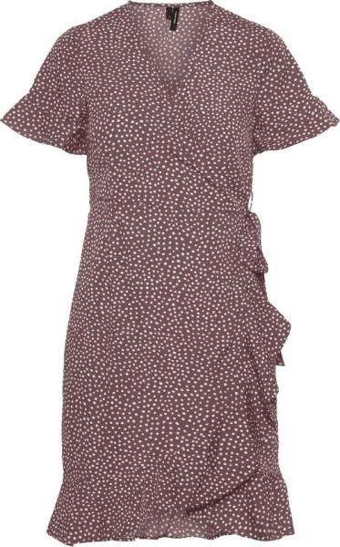 VERO MODA - Maat M - VMHENNA 2/4 WRAP FRILL DRESS COLOR Dames Wikkeljurk
