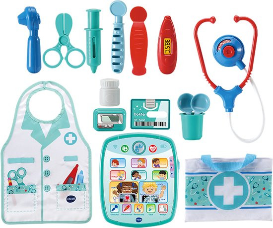 VTech Verzorg & Leer Doktersset - Educatief Speelgoed - Inclusief 15 accessoires - met Gezongen Lied
