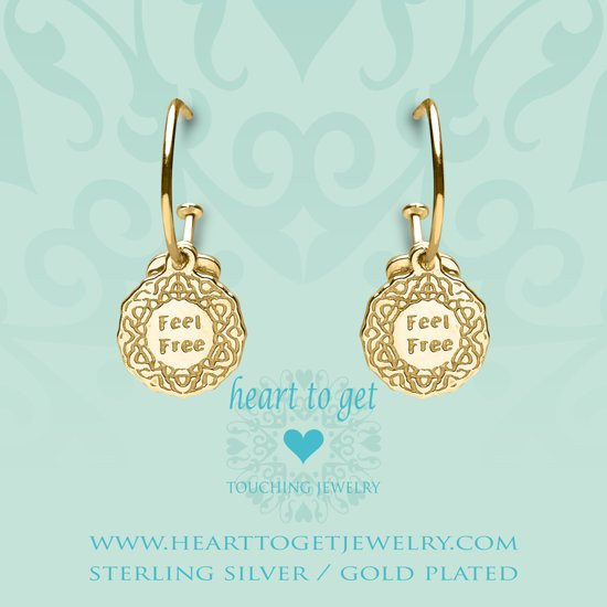 Heart to Get 925 Sterling Zilveren Goudkleurige Bohemian Coin Feel Oorbellen