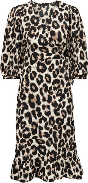 Only Maat M Dames Jurk ONLOLIVIA regular fit Veelkleurig V Ausschnitt Volwassenen DGM Outlet