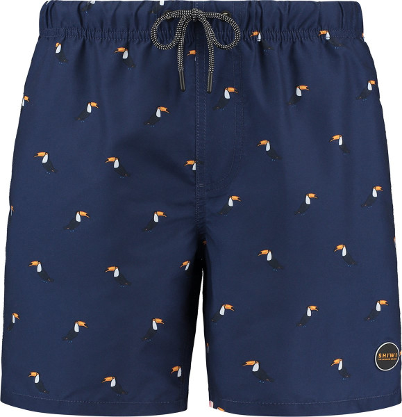 Shiwi Maat XL Swimshort tucan micro peach - donker blauw