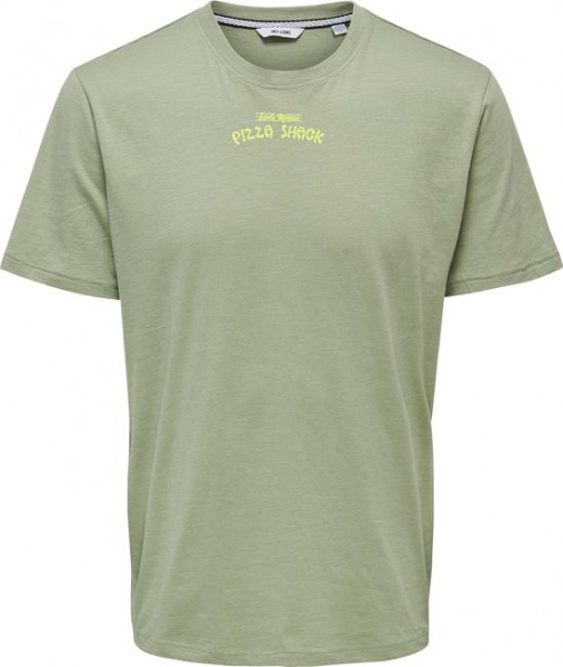 Only & Sons Illusion Heren T-shirt - Groen - Maat M