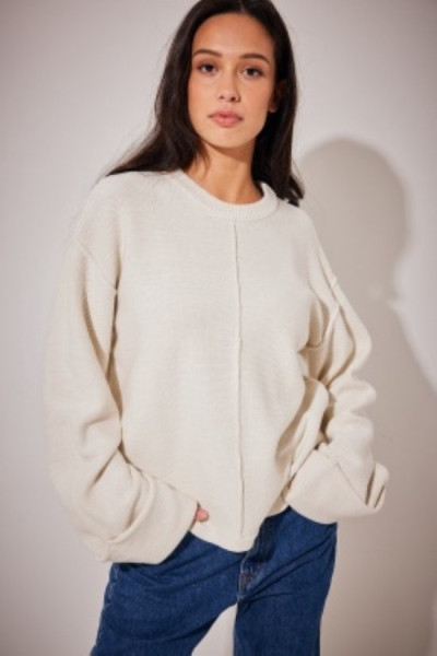 NA-KD - Maat M - Folded Sleeve Knitted Sweater Dames Trui