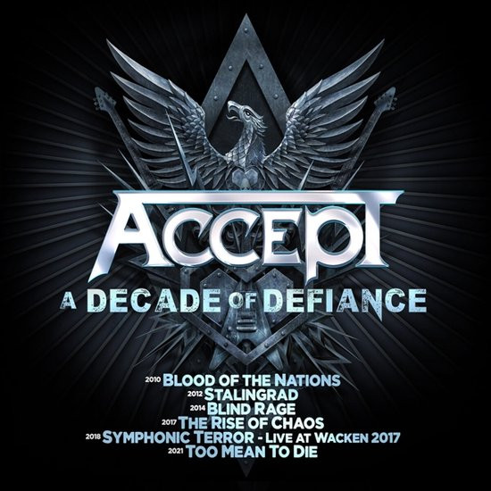 Accept - A Decade of Defiance 7 cd verpakking LP formaat