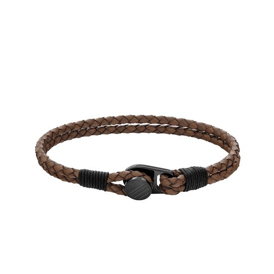 Tommy Hilfiger Denim Heren Armband Leer - Bruin