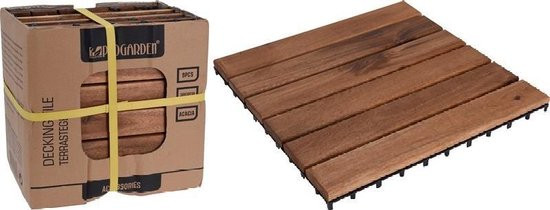 Terrastegels acaciahout - set van 9 - 30x30