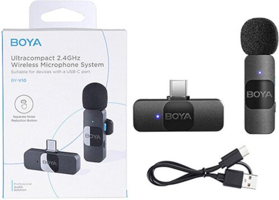 Boya Ultra-Compacte Draadloze Microfoon BY-V10 voor Android