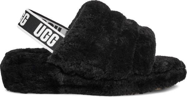 UGG W Fluff Yeah - maat 41 - Slide Dames Sloffen/Slippers - Zwart