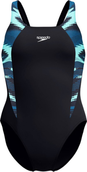 Speedo Maat 38 HyperBoom Splice Muscleback Dames Sportbadpak - Zwart/Groen