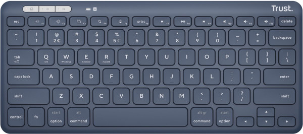 Trust Lyra - Draadloos Toetsenbord - Multi connect - Oplaadbaar - Qwerty US - Blauw