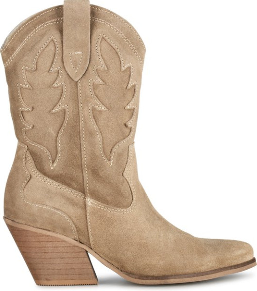 PS Poelman- maat 39- LOLA Dames Western Enkel Laarzen - Beige bruin