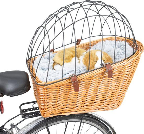 Fietsmand hond - Hondenmand fiets - Fietsmand hond - Voor Bagagedrager - 55x35x51,5cm - Bruin