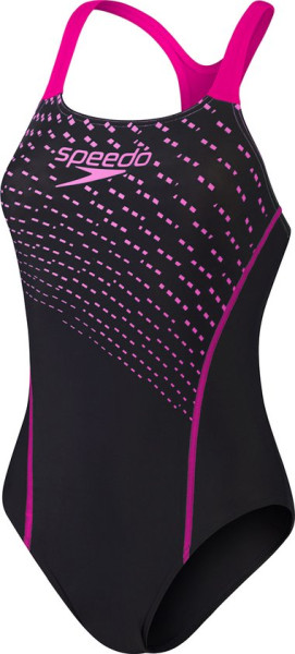 Speedo Maat 38 Medley Logo 1 Piece Zwart/Paars Dames Sportbadpak