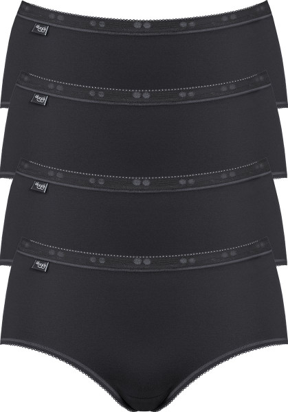 sloggi Maat 44 Basic+ Dames Midi slip - 4-pack - Zwart