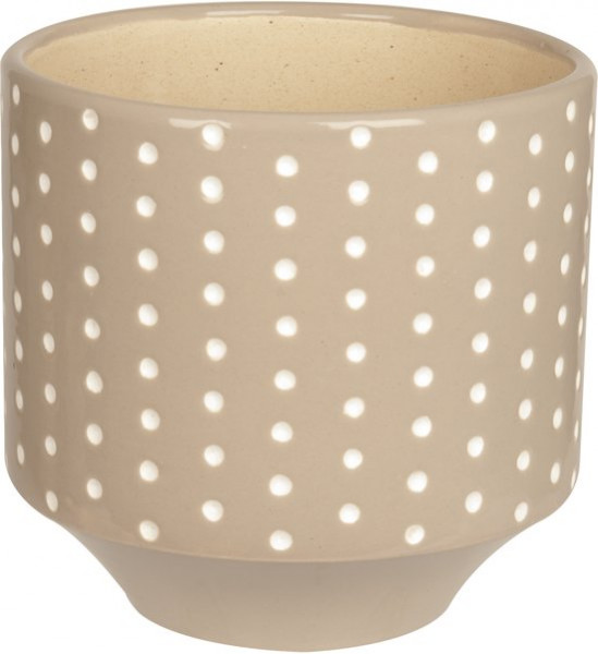 Present Time Dots Carved - Plantenpot - Aardewerk - Grijs